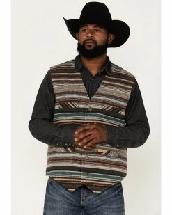 Panhandle Men's Serape Stripe Print Wool Vest Rust Copper -Panhandle shop 2000376134 220 P1 1
