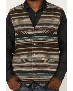 Panhandle Men's Serape Stripe Print Wool Vest Rust Copper -Panhandle shop 2000376134 220 P3