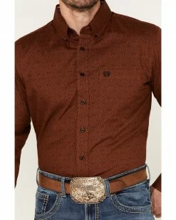 Panhandle Men's Select Print Long Sleeve Button-Down Shirt Rust Copper 9 Panhandle Men's Select Print Long Sleeve Button-Down Shirt Rust Copper -Panhandle shop 2000376179 220 P3