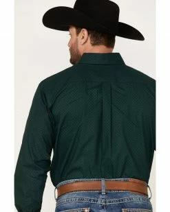 Panhandle Men's Select Geo Print Long Sleeve Button-Down Shirt Dark Green -Panhandle shop 2000376180 301 P4
