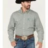 Panhandle Men's Select Geo Print Long Sleeve Button-Down Shirt Green -Panhandle shop 2000376181 300 P1