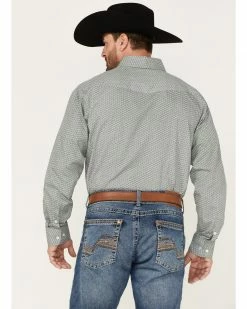 Panhandle Men's Select Geo Print Long Sleeve Button-Down Shirt Green -Panhandle shop 2000376181 300 P4