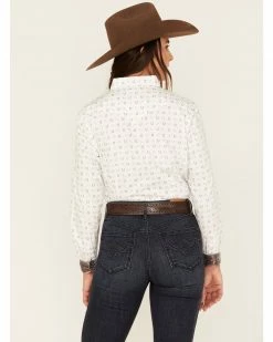 Panhandle Women's Rough Stock Long Sleeve Snap Western Shirt Cream -Panhandle shop 2000381076 110 P4