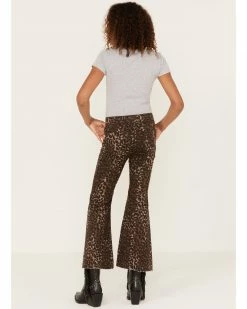 Panhandle Girls' Brown Cheetah Print Stretch Bargain Bell Flare Pants Chocolate 7 Panhandle Girls' Brown Cheetah Print Stretch Bargain Bell Flare Pants Chocolate -Panhandle shop 2000381268 240 P3