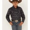 Panhandle Boys' Southwestern Print Long Sleeve Snap Western Shirt Navy -Panhandle shop 2000381280 410 P1