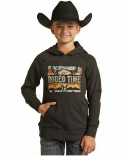 Panhandle Boys' Black Rodeo Time Dale Brisby Hoodie